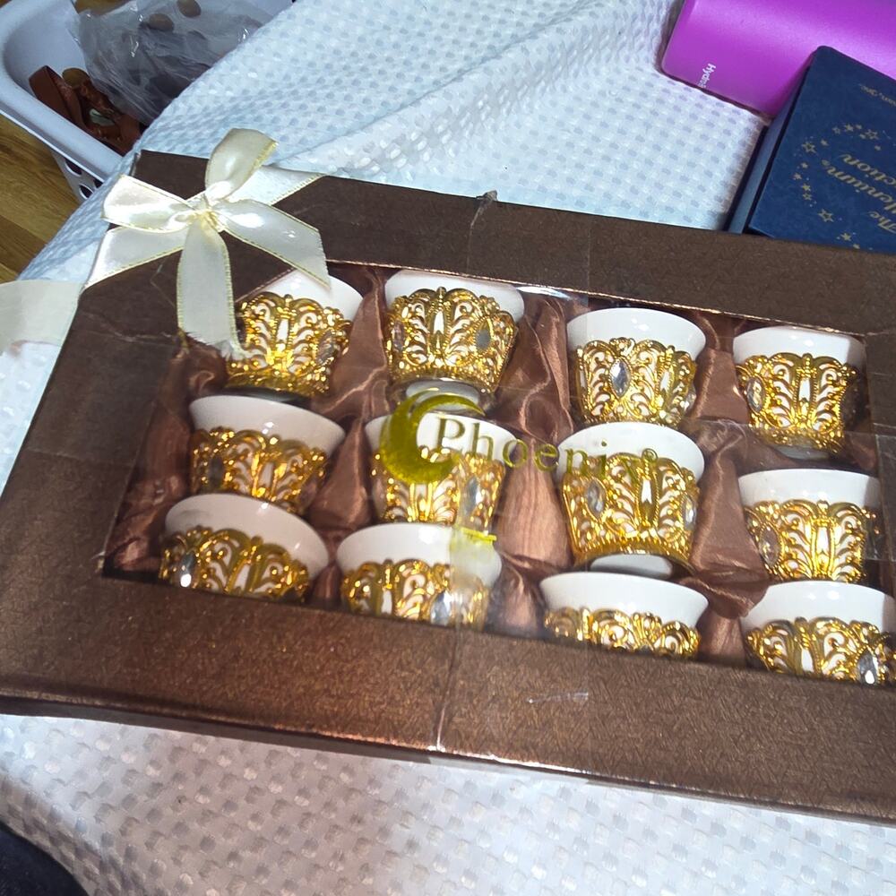 PHEONIX SET OF TURKISH ORNATE COFFEE CUPS